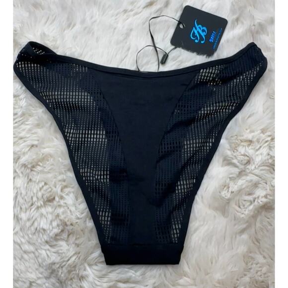 Honey Birdette MAIA💧🖤 Black Mesh Swim Bottom XS - Picture 3 of 4